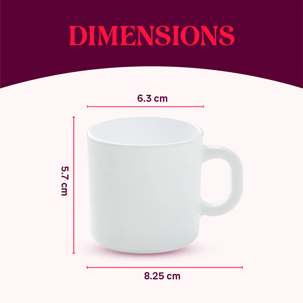 Larah by Borosil Grey Pixel Mug Set, 100ml x 6