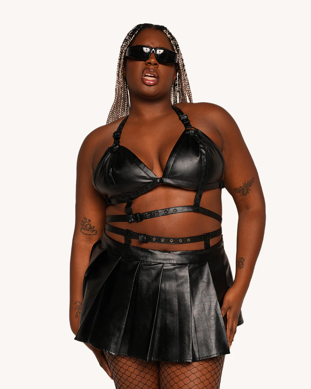 Power Play Faux Leather Top