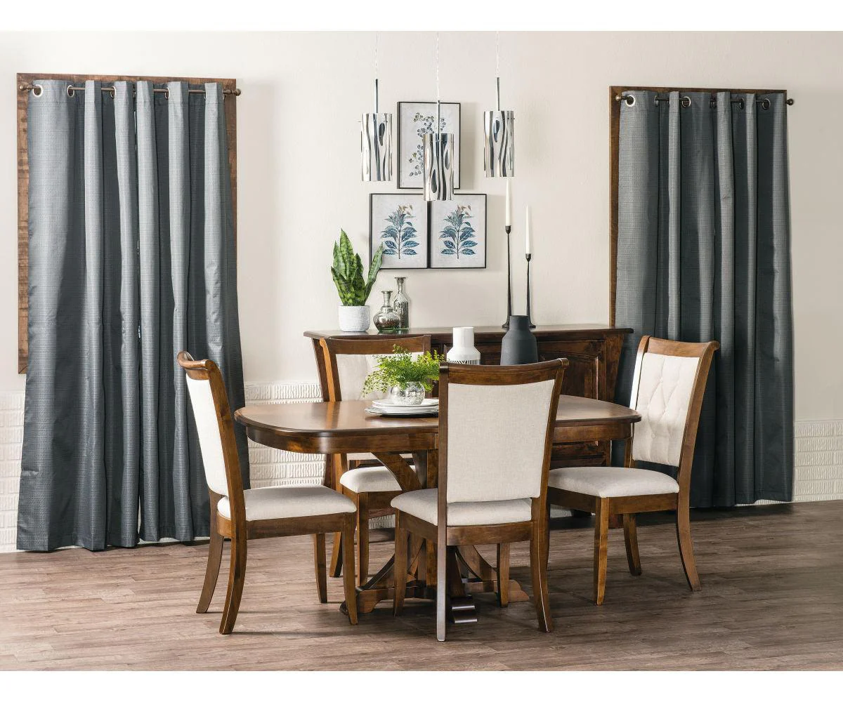 Amish Granite Single Pedestal Table Without Self Store Leaves