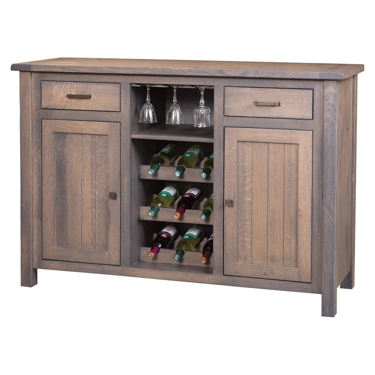 Amish Adele Buffet Wine Cabinet with Plank Top