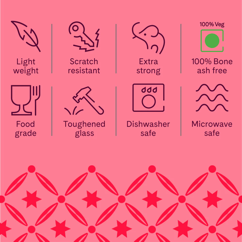 Larah by Borosil, Speckle Dinner Set, 35 pc