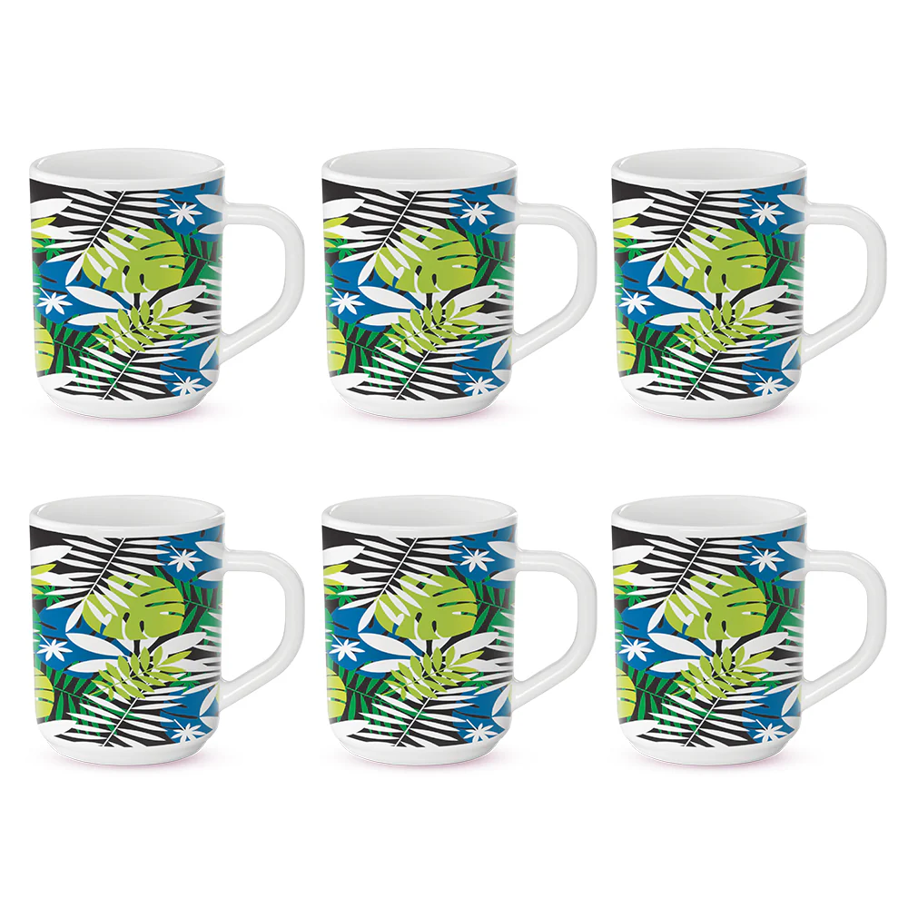 Larah by Borosil Forest Mug Set, 240ml x 6