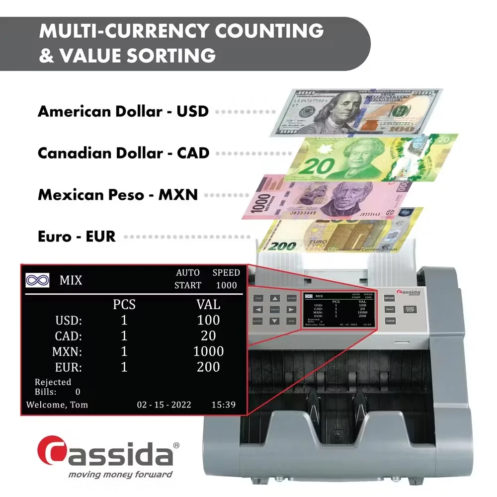 Cassida 8800R Mixed Denomination Bill Reader