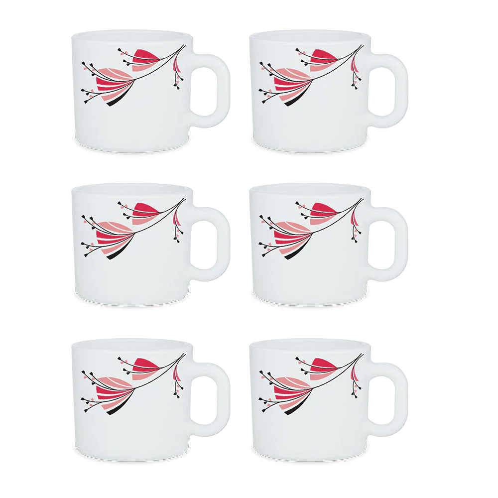 Larah By Borosil Gloria Mug Set, 240ml x 6