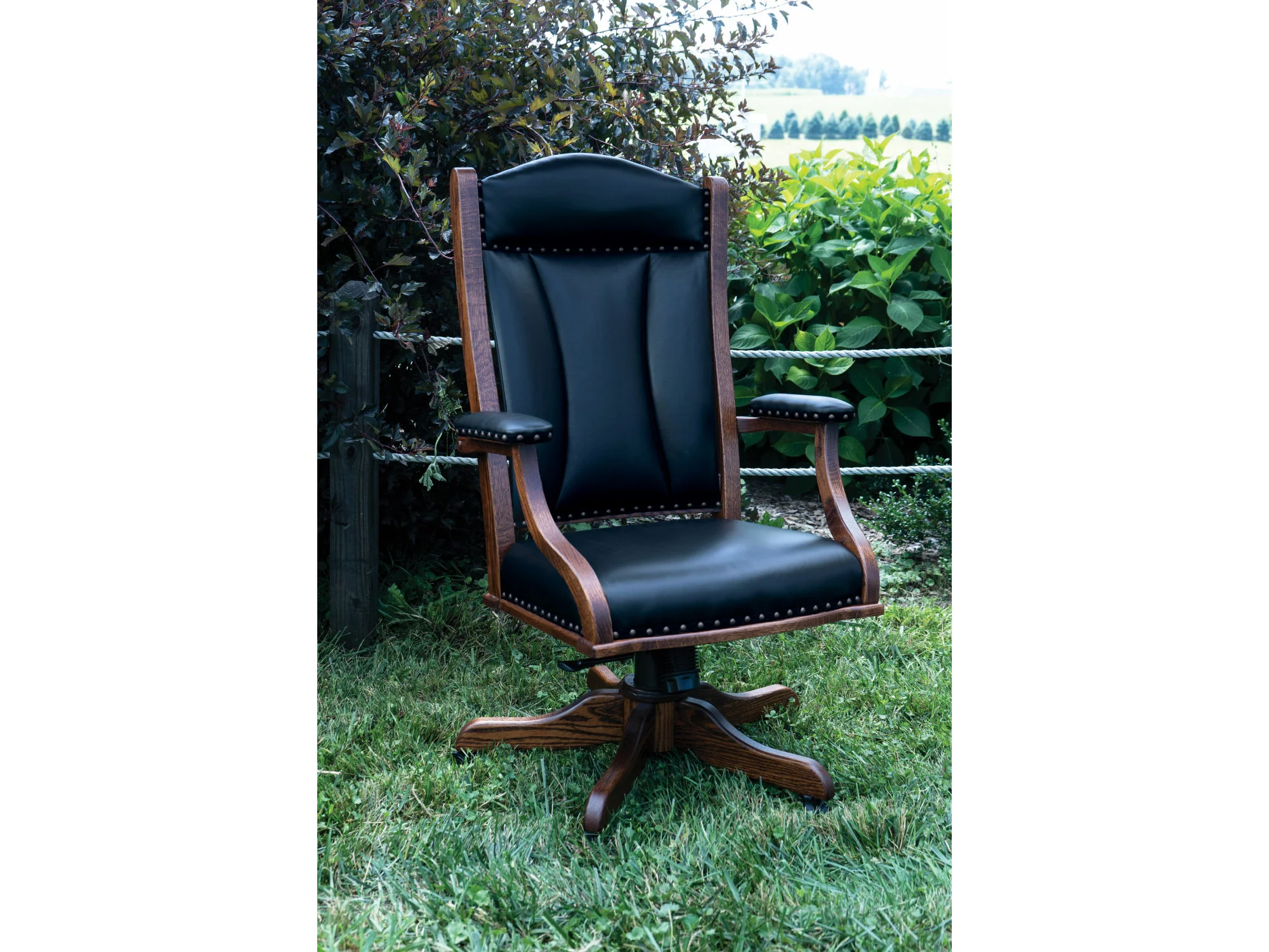 Amish Arm Desk Chair with Gas Lift