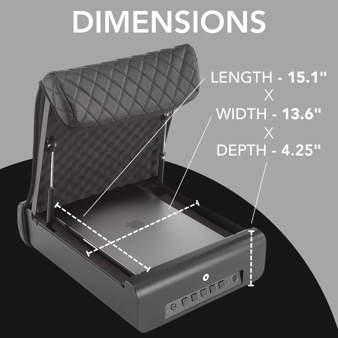 BoostedSafe Elite Biometric Vehicle Gun Safe – Fingerprint, Key & Digital Combo