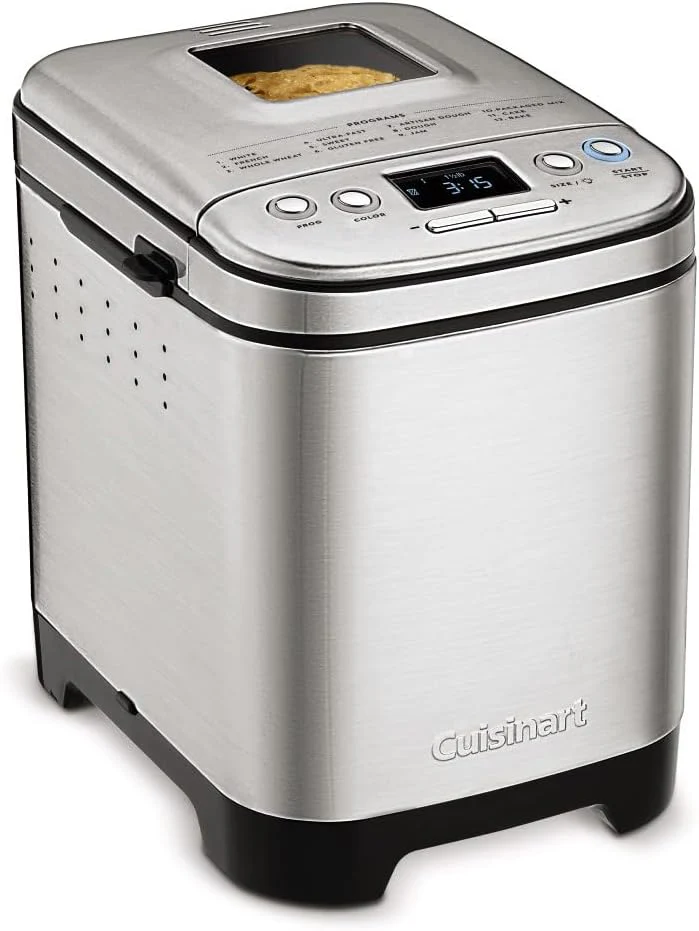 Bread Maker Machine, Compact and Automatic, Customizable Settings, Up to 2lb Loaves