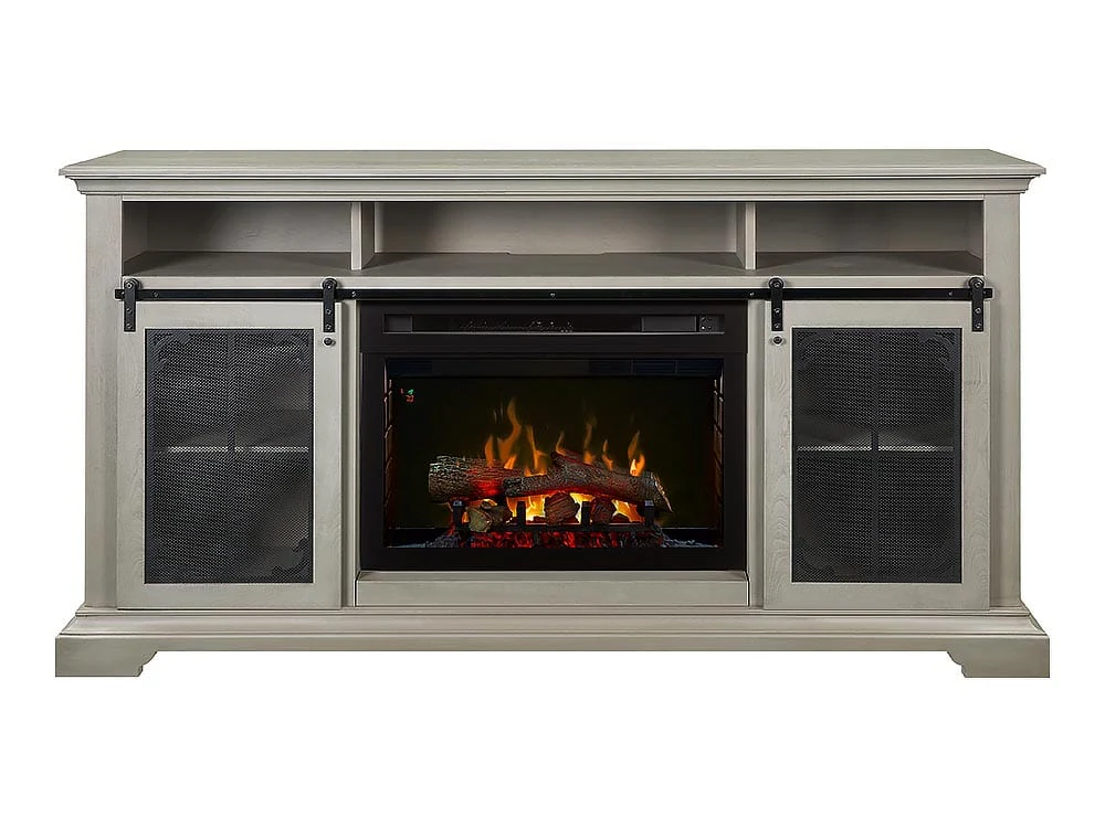Olivia Electric Fireplace TV Stand in Stone Fox