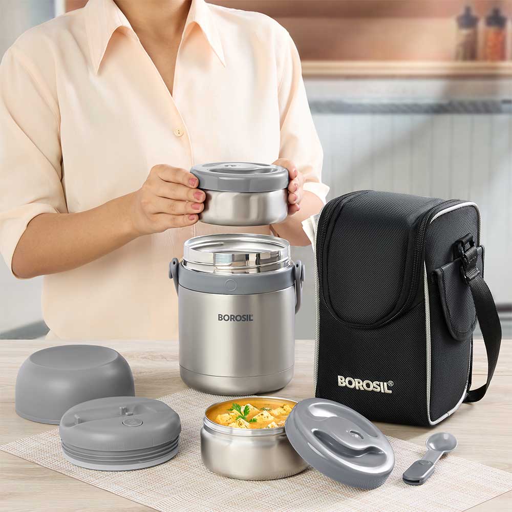 Borosil Hot n Fresh Lunchbox, 2 container