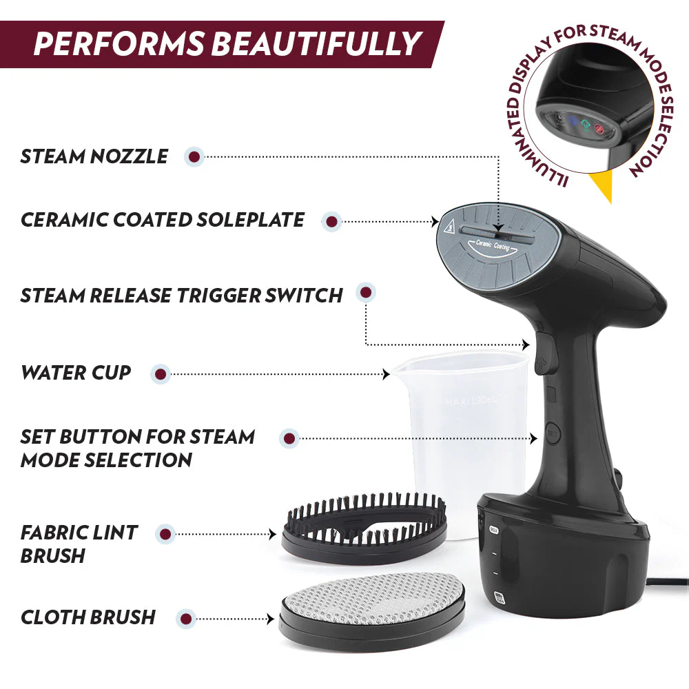 Borosil Garment Steamer GS02, 1600W