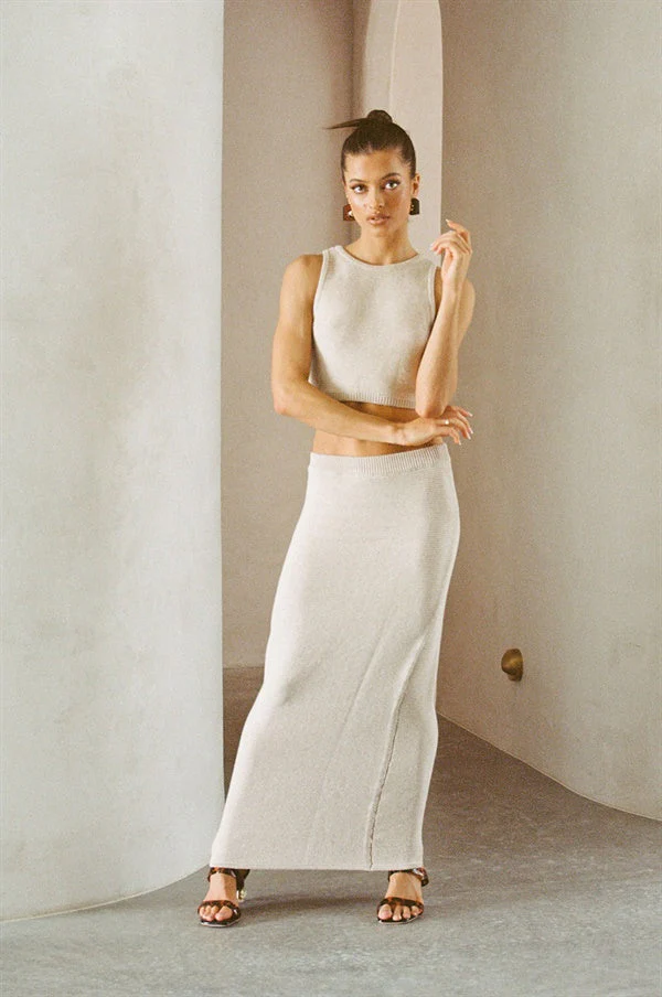 SAMPLE-Heather Skirt - Tan