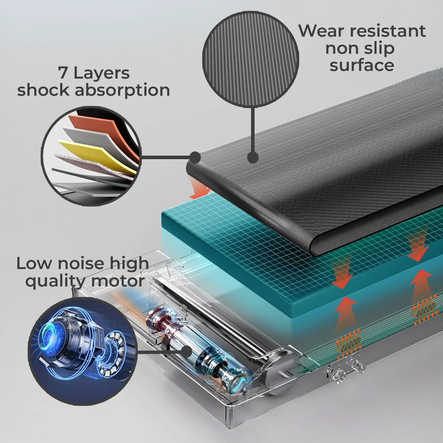 Neo Pink Walking Pad Treadmill with Handrail