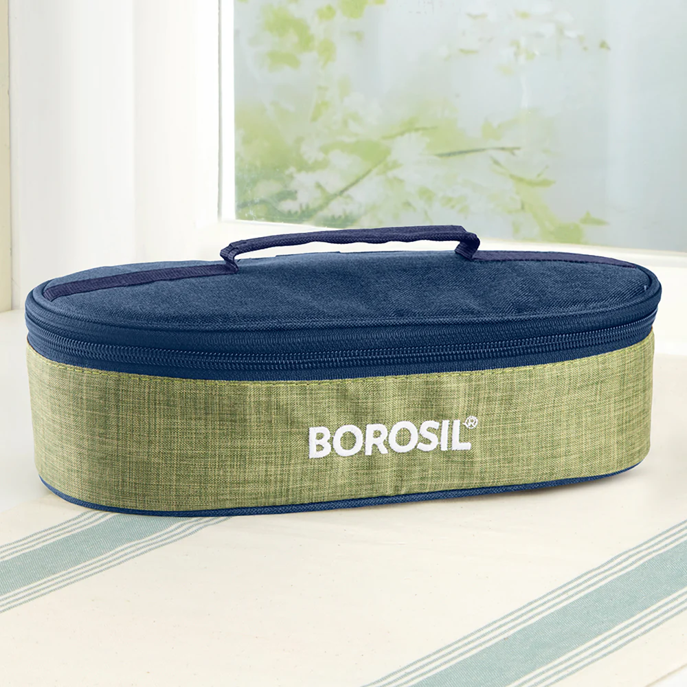 Borosil Ace Flat Lunch Bag, Round, For Set of 2, (400ml) (Only Bag)