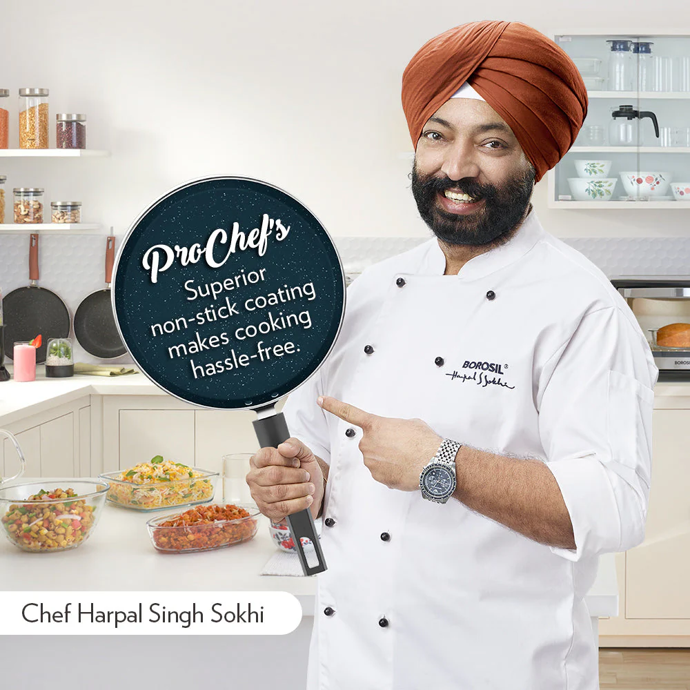 Borosil Pro Chef Non-stick Flat Tawa, 30 cm