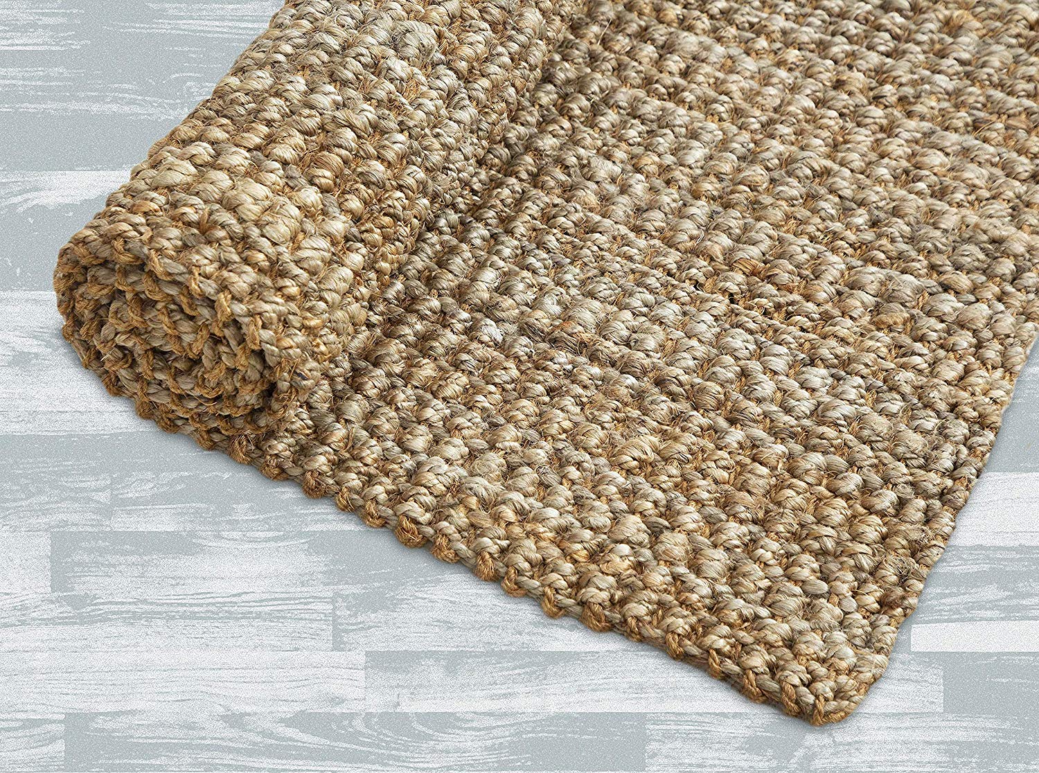 Jute Area Rug Hand Woven by Skilled Artisans, 100% Natural
