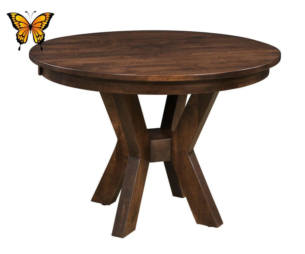 Amish Bradley Round Single Pedestal Table