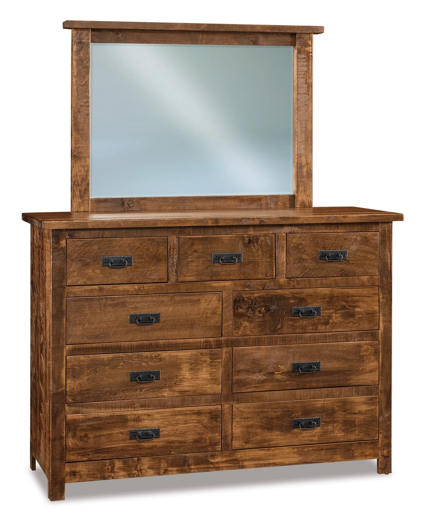 Amish Dumont 58 Rustic Nine Drawer Dresser