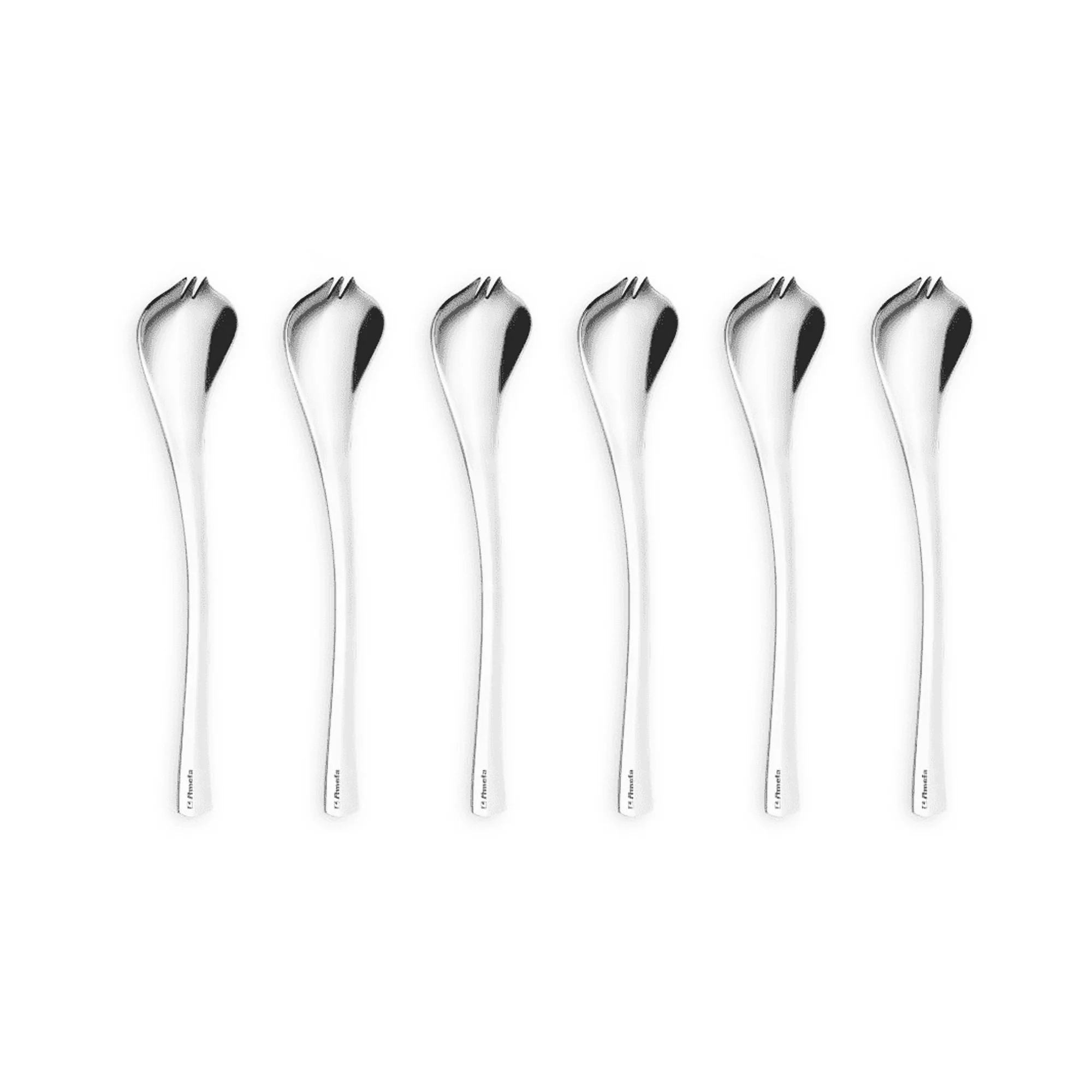 Amefa Tapas 6 Piece Spoon With Sprongs - Silver