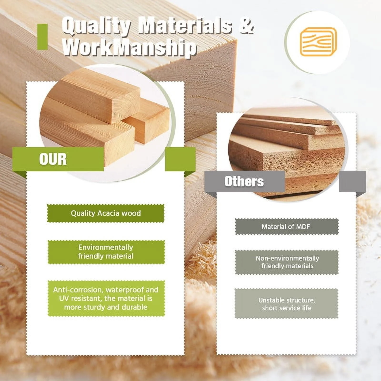 Ergonomic  Wood Outdoor Rocking Chair – Weather-Resistant Patio Seating