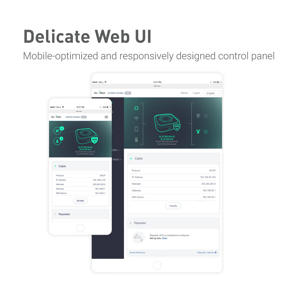 Convexa-B (GL-B1300) Smart Home Gateway | OpenWrt | Dual-band | Gigabit