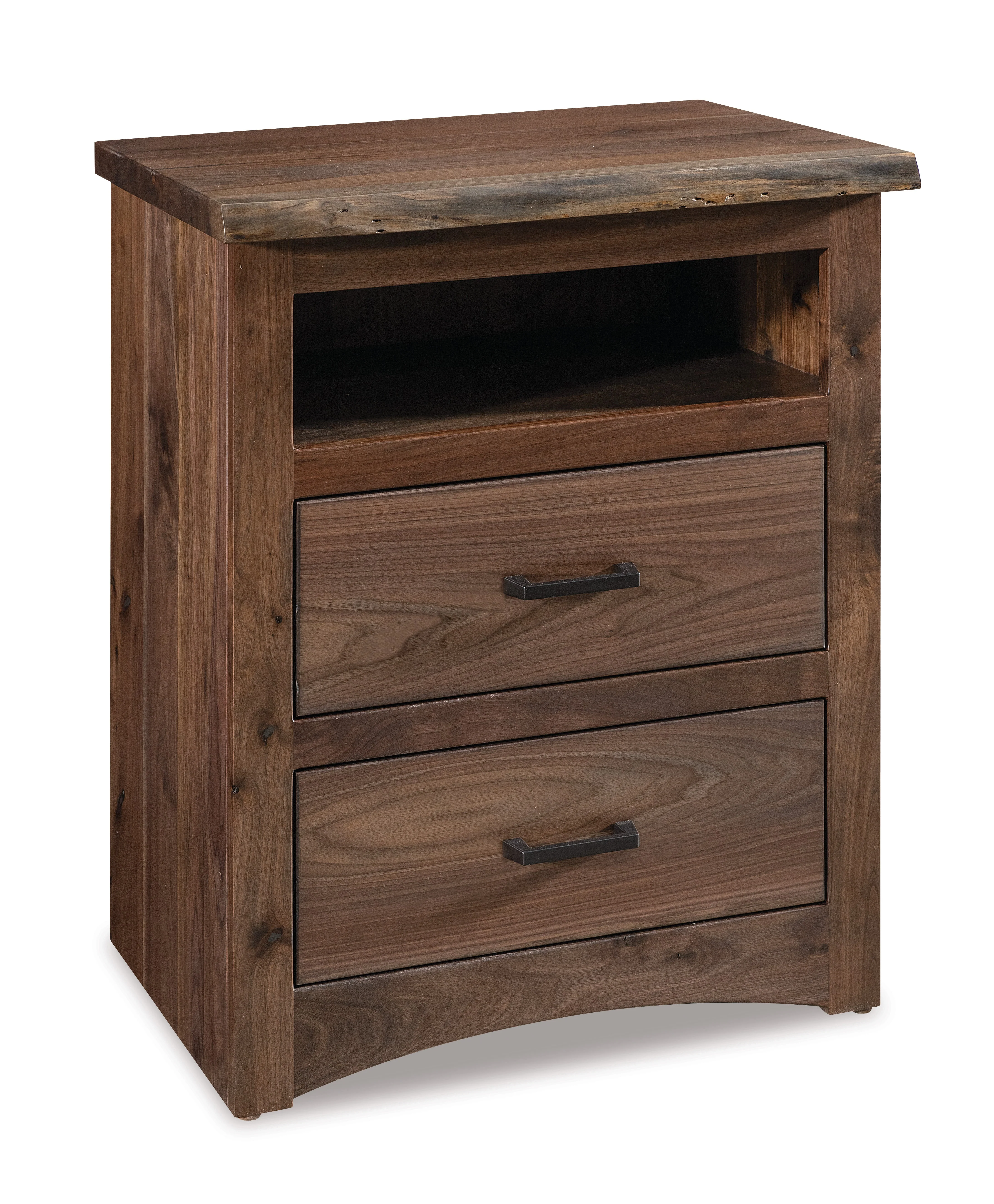 Amish Live Wood Two Drawer Nightstand