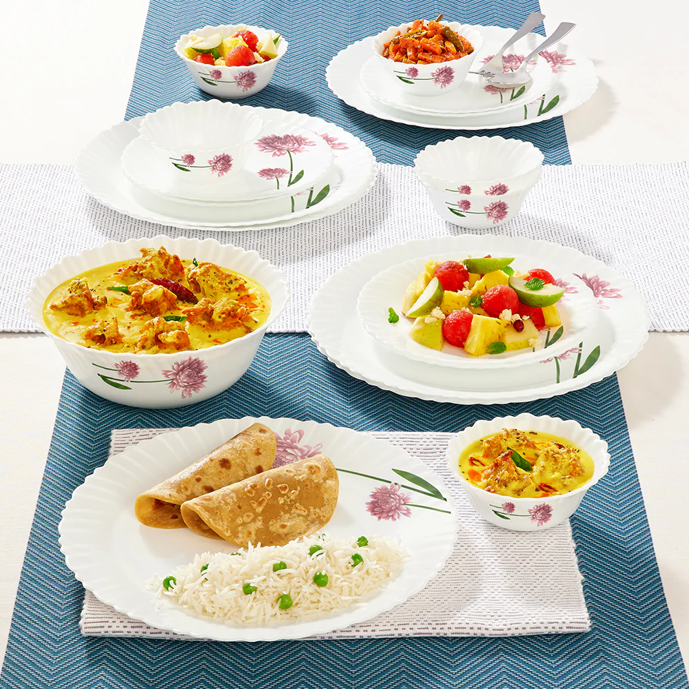 Larah by Borosil Nargis Dinner Set, 19 pc