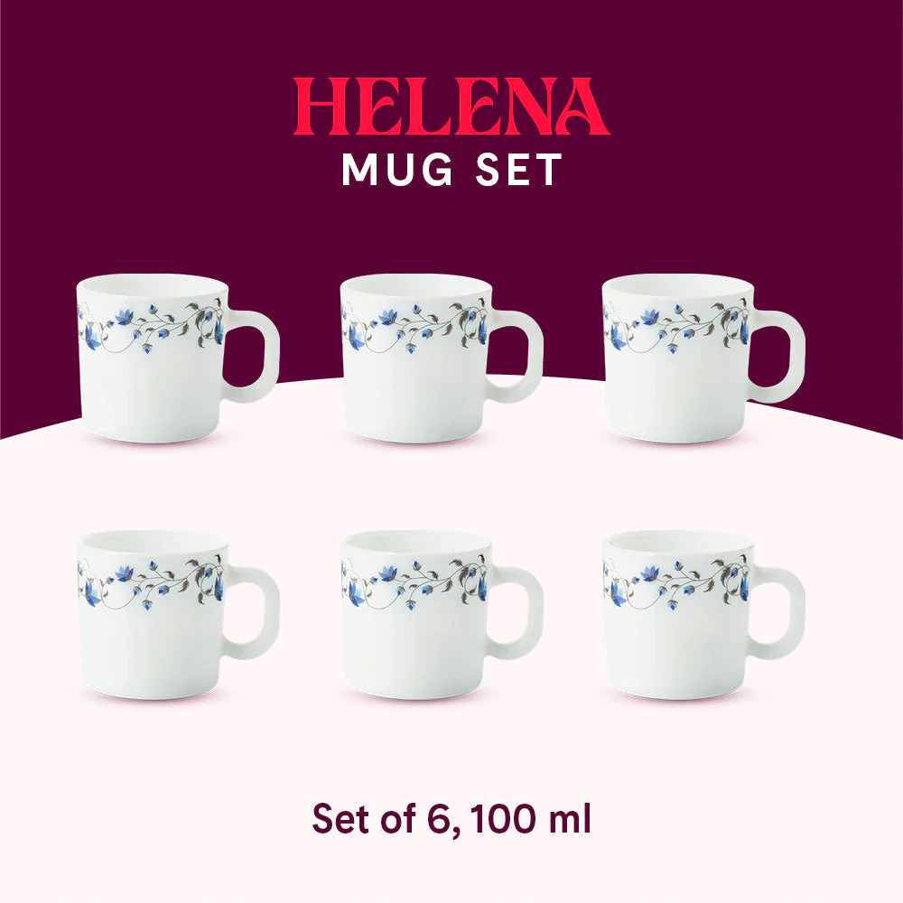 Larah by Borosil Helena Mug Set, 6 x 180ml