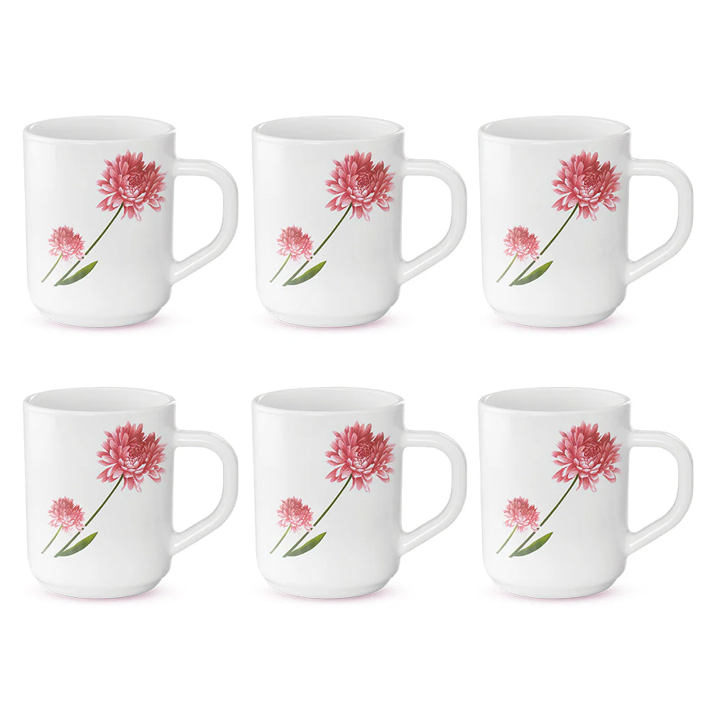 Larah by Borosil Belle Mug Set, 320ml x 4
