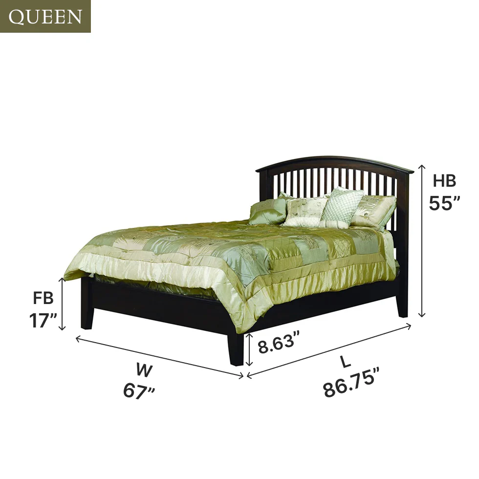 Amish Cambrai Mission Low Footboard Bed