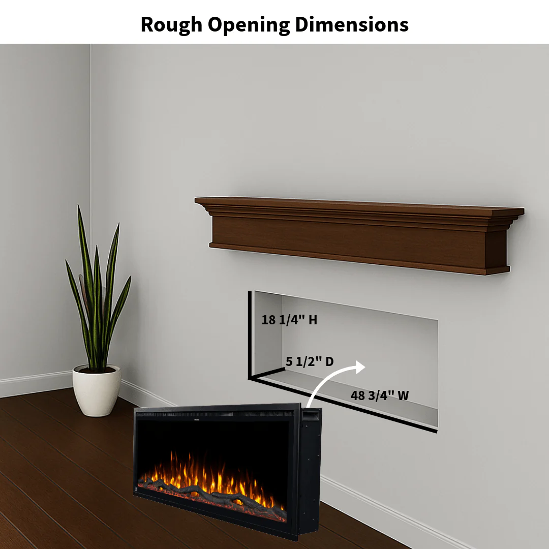 Sideline Elite 50 Inch Recessed Smart Electric Fireplace with Alexa Built-in 80069