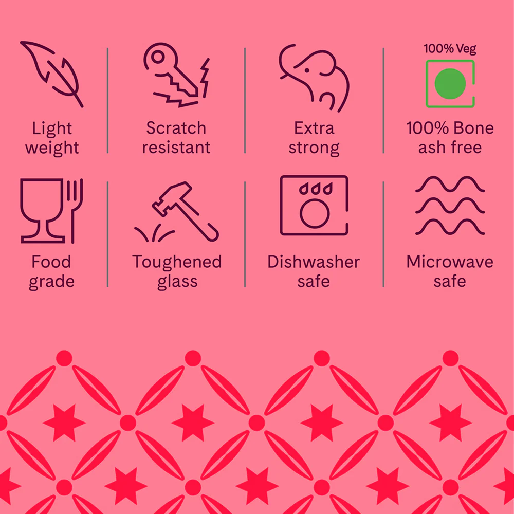 Larah by Borosil Rosa Brown Cup n Saucer Set, 220ml x 12