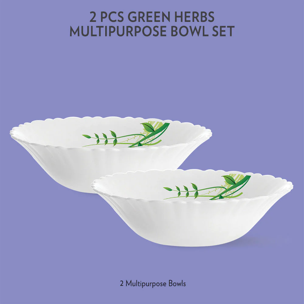 Green Herbs Multipurpose Bowl, 2 pc Set