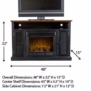 Antebellum Electric Fireplace Media Cabinet in Antique White- FE9306