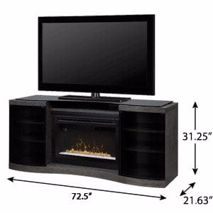 Acton Silver Charcoal Multi-Fire XD Electric Fireplace Entertainment Center w/Glass- GDS33HG-1246SC