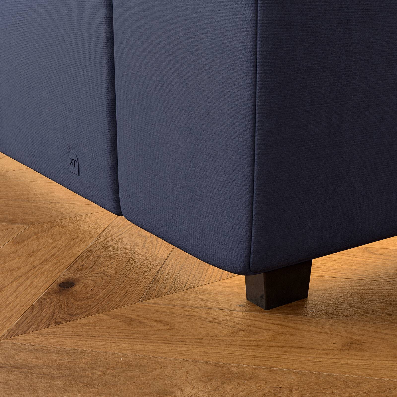 Maisie Upholstered Velvet LED Ottoman TV Bed - Navy Blue (2 Sizes)