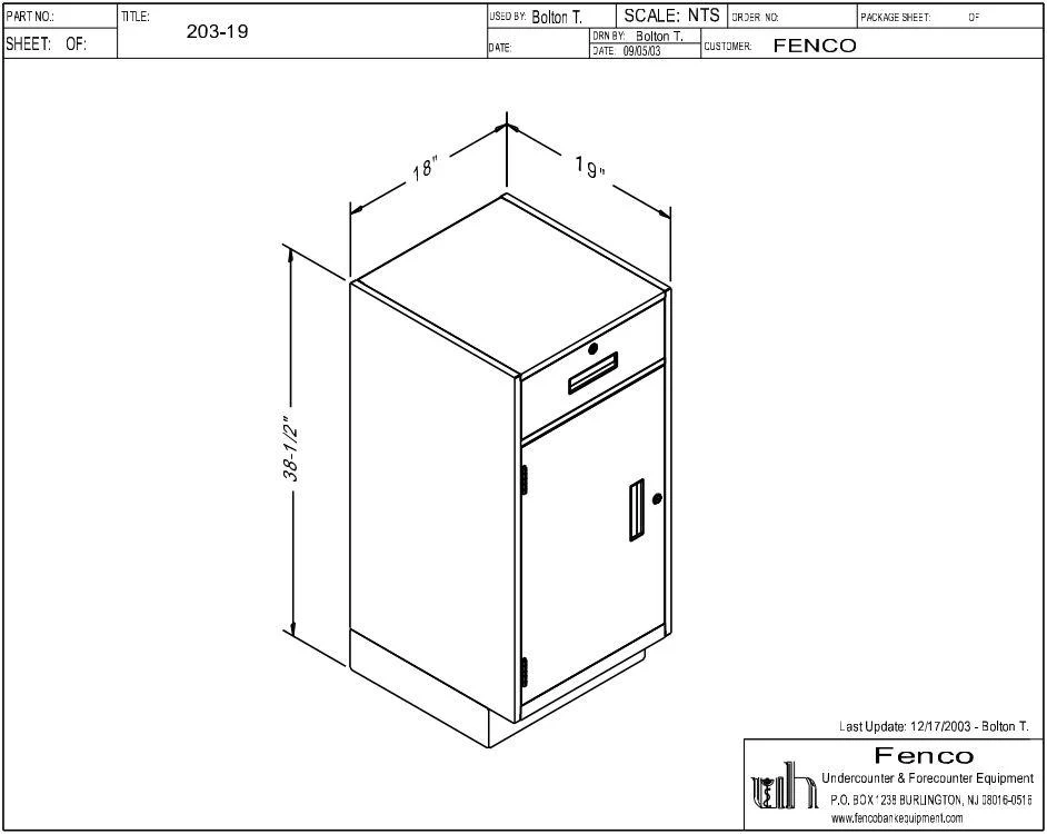 Fenco 203 Goldline Pedestal Unit with Locking Box Drawer