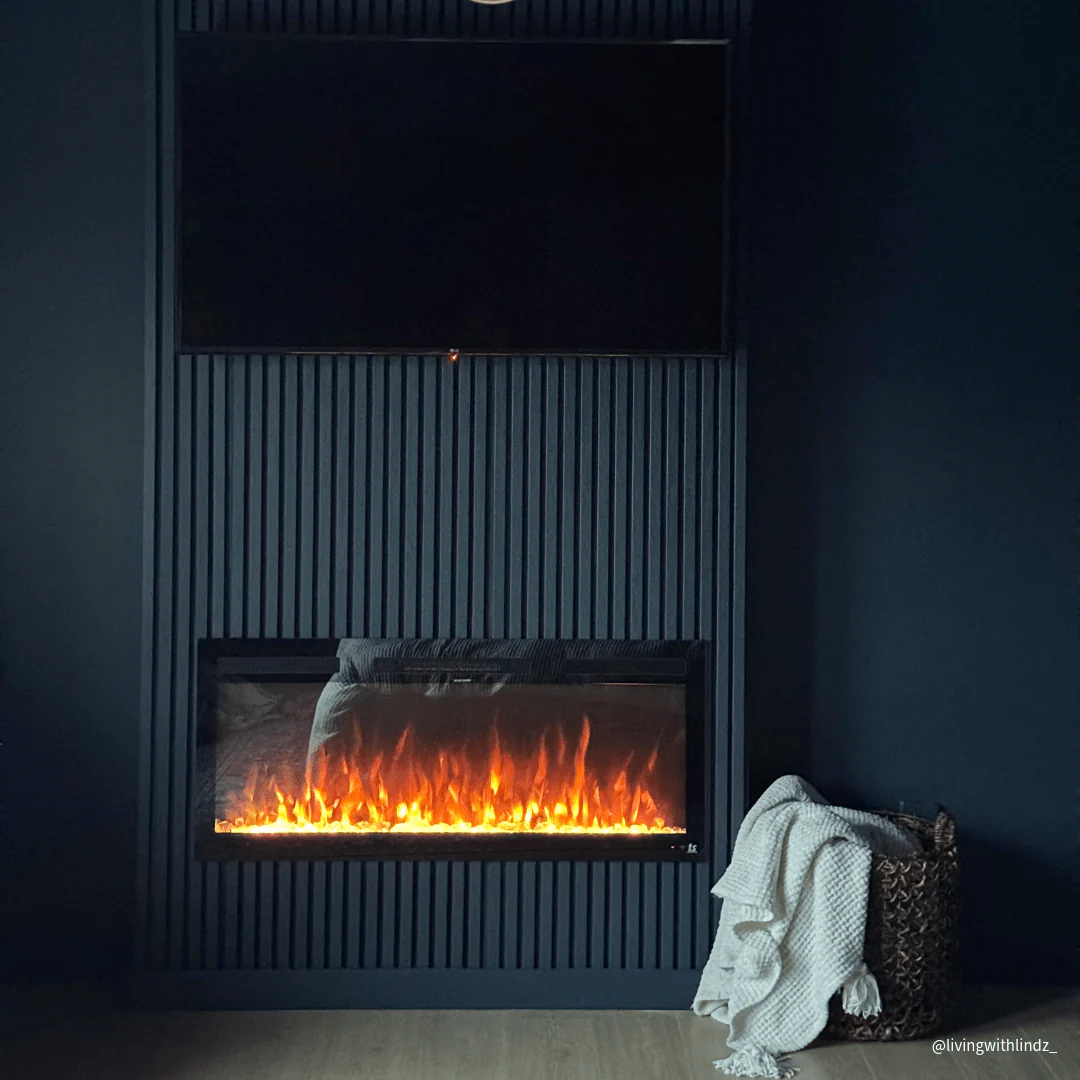 Sideline Fury 46 Inch Slim-Depth Recessed Smart Electric Fireplace 80053