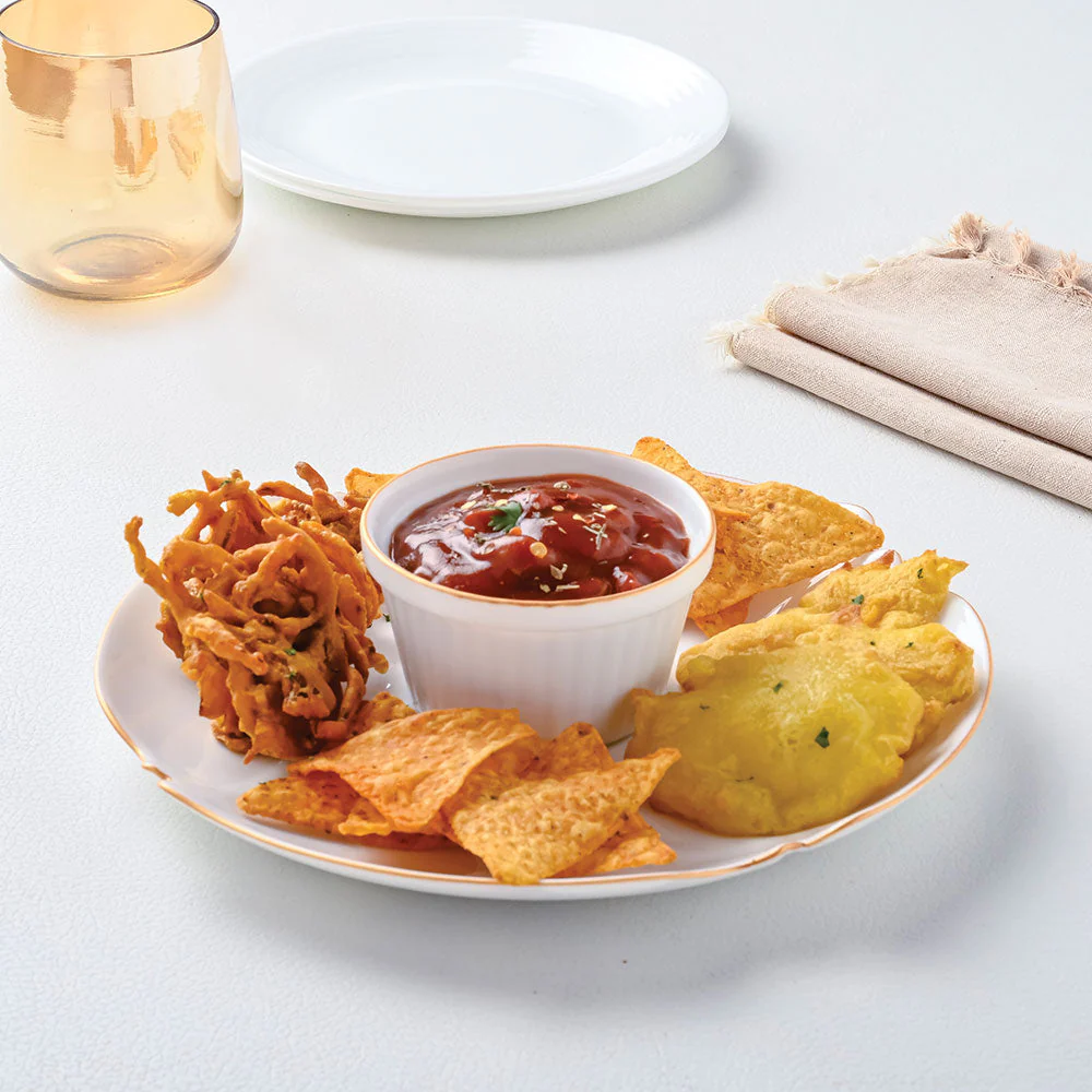 Larah by Borosil Goldline Chip n Dip Set, 2 pc