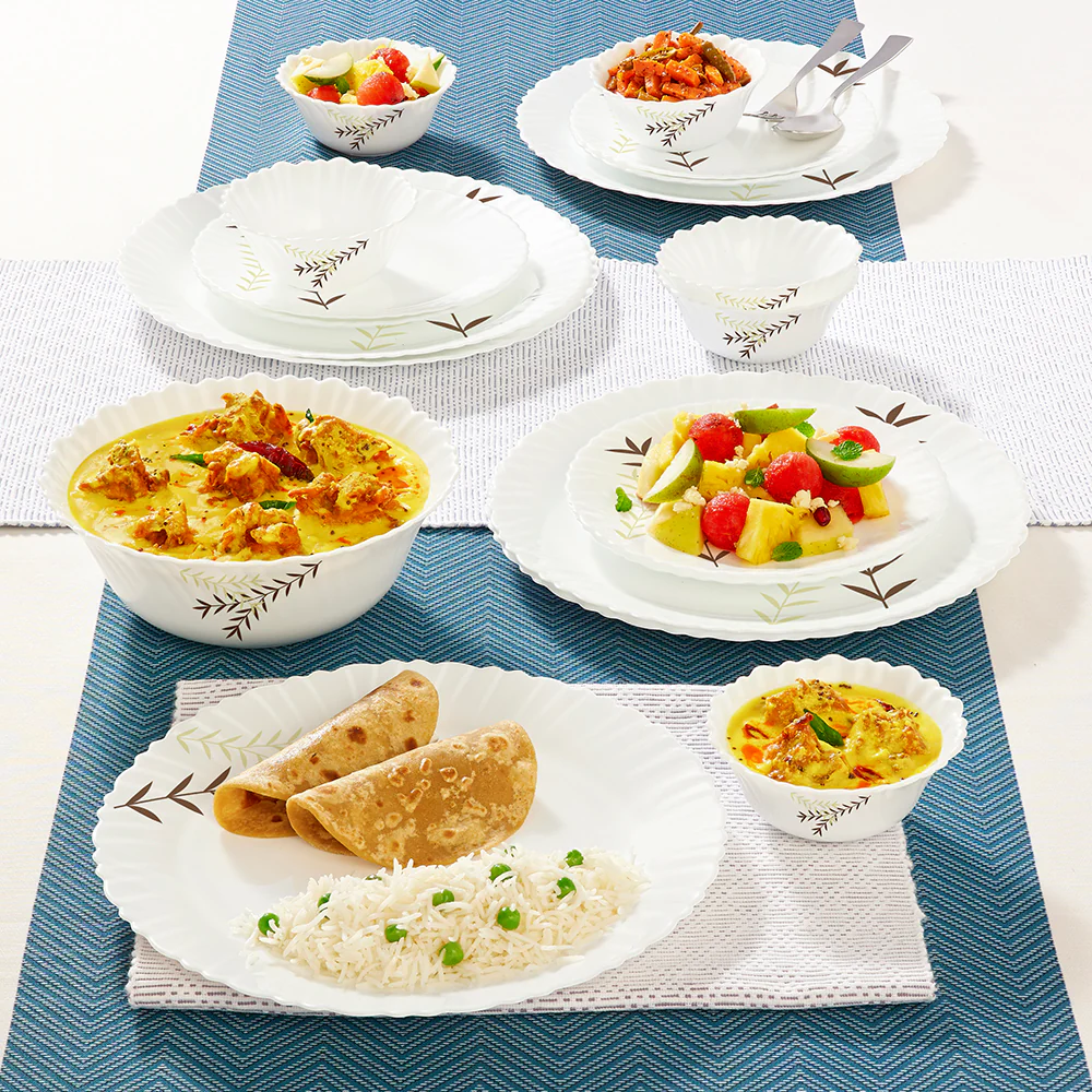 Larah by Borosil Oak Dinner Set, 19 pc