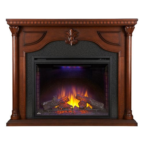 Aden Electric Fireplace Mantel Package in Cherry