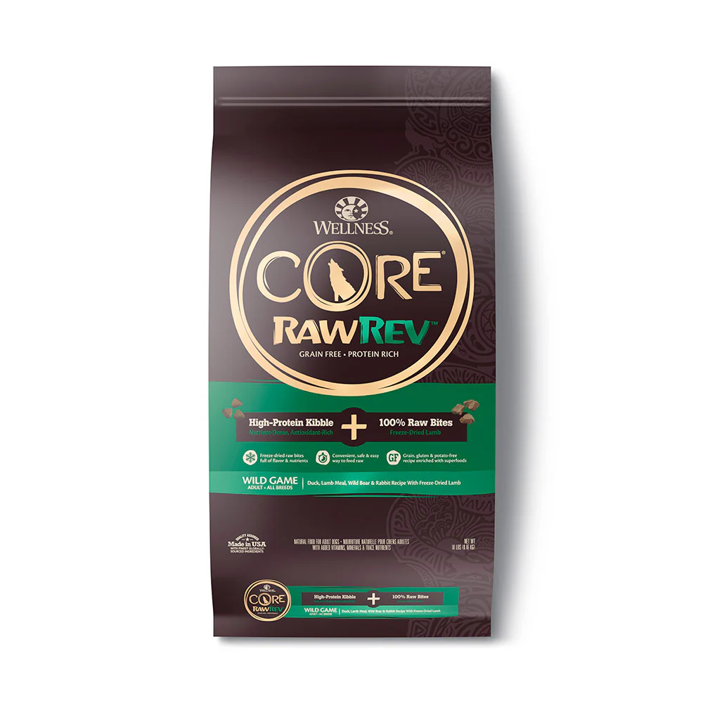 Wellness® Core® RawRev™ Grain Free Wild Game Duck, Lamb Meal, Wild Boar & Rabbit Recipe Dog Food 18 Lbs