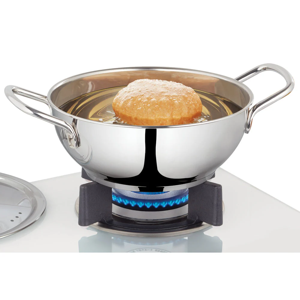 Borosil Cookfresh SS Deep Kadhai + Lid, 1.8L