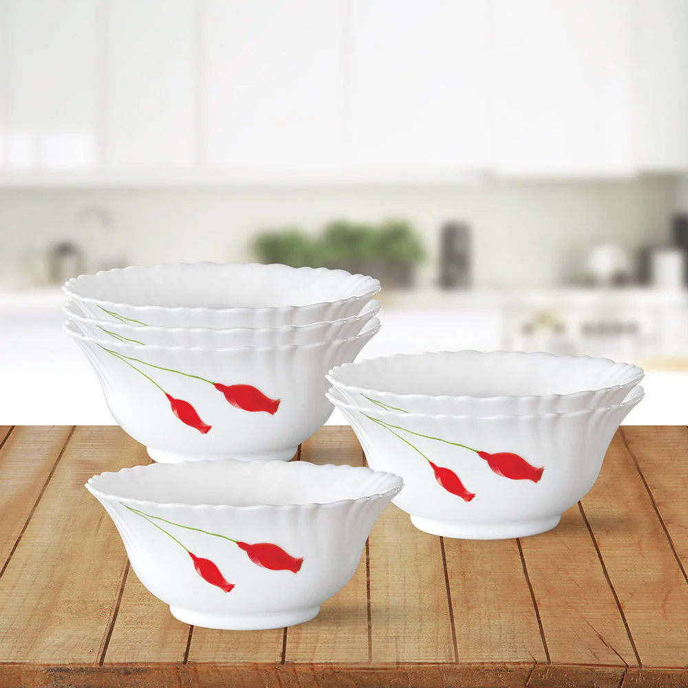 Larah by Borosil Diana Veg Bowl Set, 6 pc