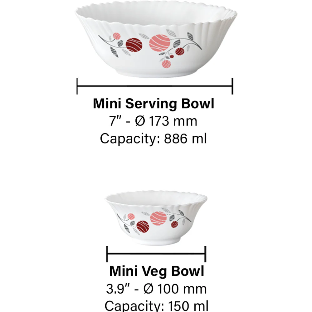 Larah by Borosil Dahlia 5 pc Pudding Set