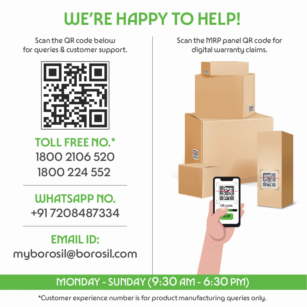 Borosil Vision Classic Mug Set, 190ml x 6