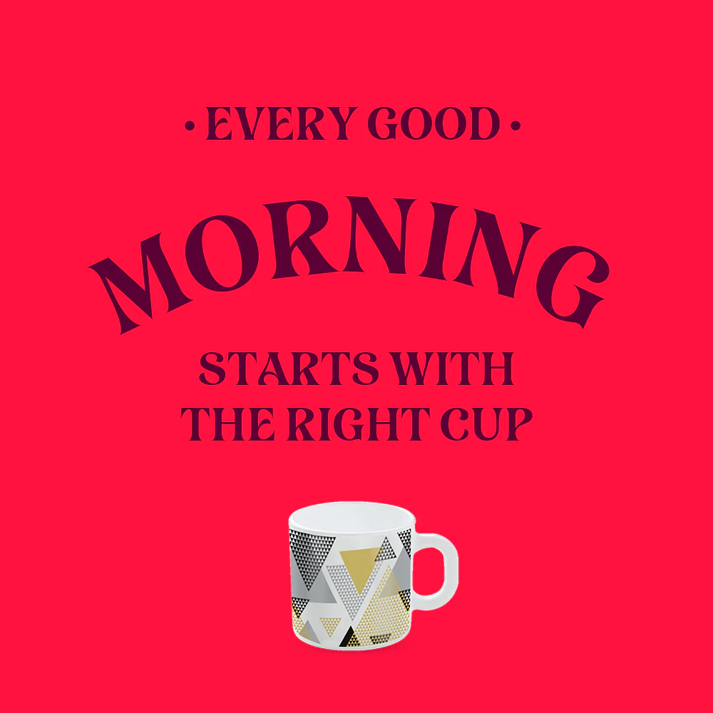 Larah by Borosil Nivaah Mug Set, 180ml x 6