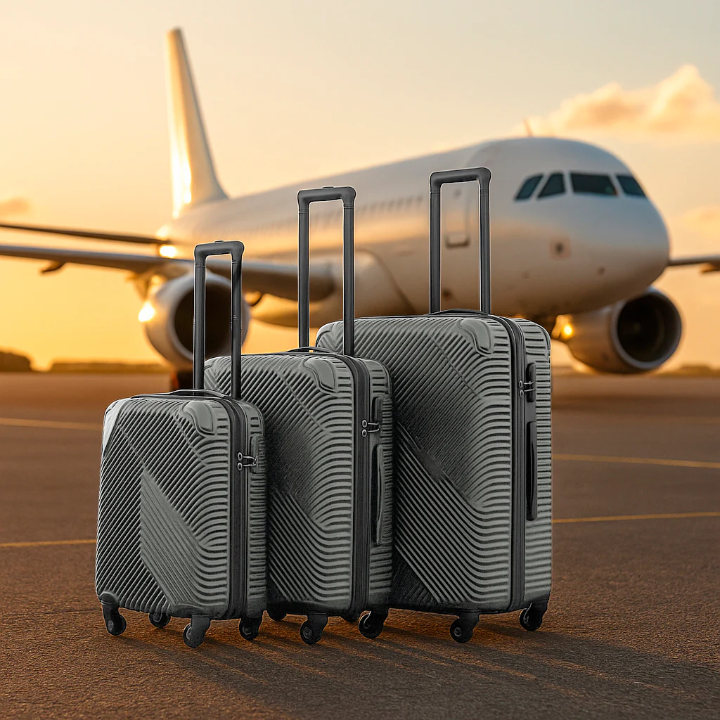 Neo Titanium 3 Piece Hard Shell Luggage Suitcase Set