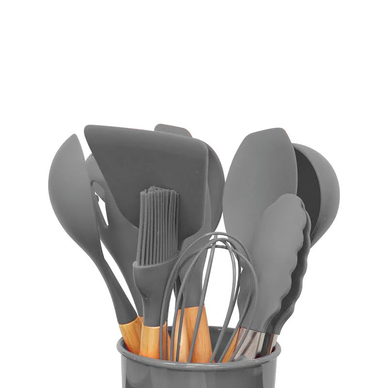 12 Piece Kitchen Utensil Set Light Grey