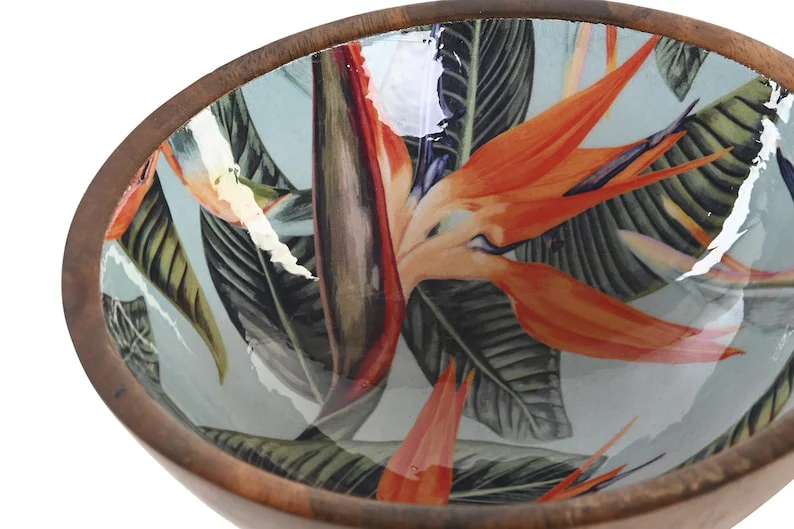 Mango Wood Decorative Bowl Tropical Wooden Bowl
