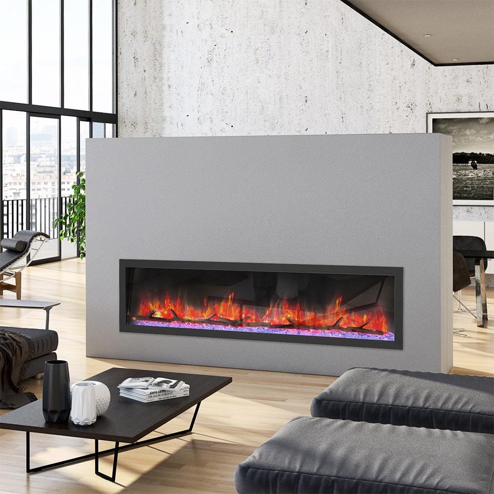 Dynasty 74-in Cascade Linear Electric Fireplace